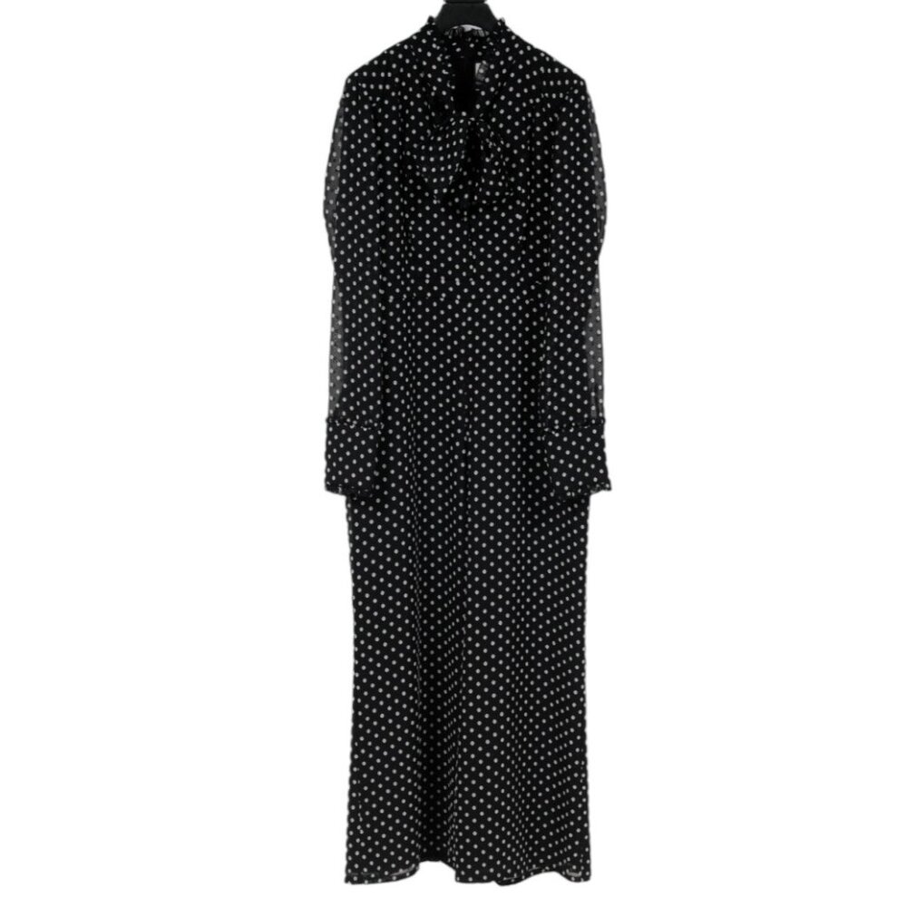 Alexis Womens Davina Jumpsuit Size XL Black White Polka Dot Tie Front Romper